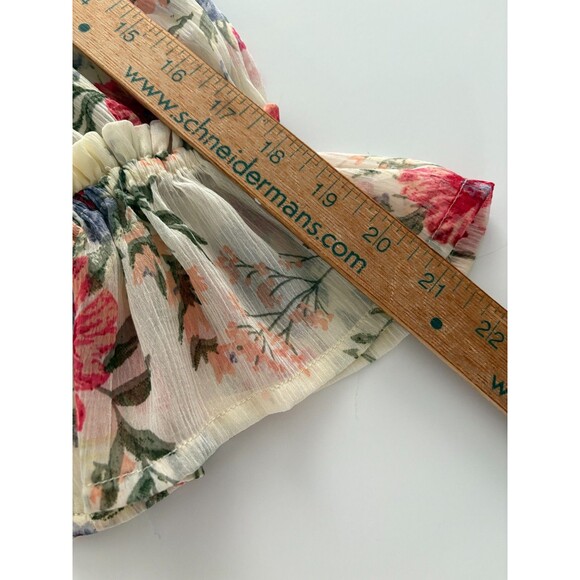 Venus Floral Blouse Size 2 Oversize Lace Flounce Sleeve Milkmaid Prairie (M) - Picture 16 of 16